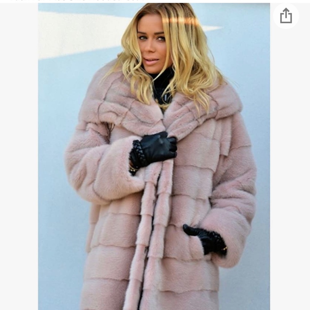 Roiii pink faux fur hooded coat